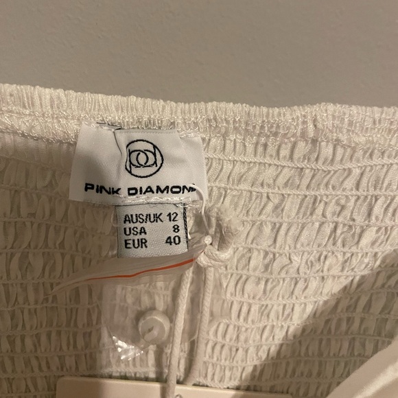 Pink Diamond NWT White COTTAGE CORE‎ MIDI Dress size 8 - Picture 5 of 8